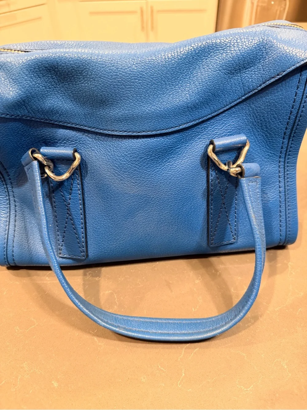 Marc Jacobs Electric Blue Pebbled Leather Satchel - Picture 2 of 9